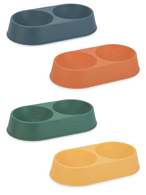 Миска для животных 23х10см двойная в ассортименте полипропилен 000000000001229117