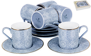 Н-р кофейный,12шт,6 чашек 100мл + 6 блюдец,пд/уп,МАРМАРИС,Меркез,146-30008 000000000001188222