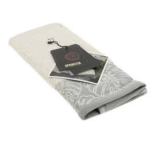 Полотенце 40х60см DE'NASTIA ТРОПИКИ (новые) молочный/серый хлопок 000000000001208571