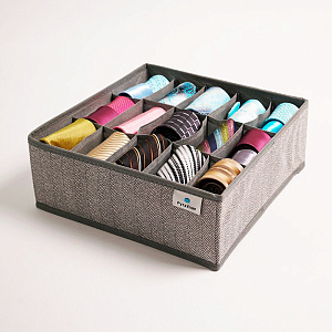 Органайзер для хранения 15 секций 30x30x11см РУТАУПАК серый ткань 000000000001211976