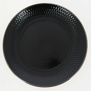 Тарелка десертная 19,7см LUCKY Точки металлическая кайма плоская черный керамика 000000000001211248