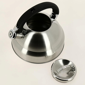 Чайник со свистком 3500мл GUTERWAHL нейлоновая ручка капсульное дно стенки корпуса 0,4мм дно 1,1мм подарочная упаковка нержавеющая сталь 126-18011 000000000001204049