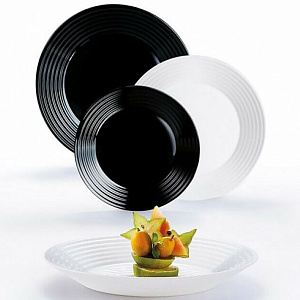 HARENA BLACK&WHITE Набор столовой посуды 18 предметов LUMINARC опал 000000000001204765