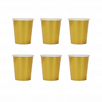 Набор стаканов одноразовых 6шт золото 000000000001222128