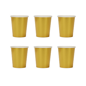 Набор стаканов одноразовых 6шт золото 000000000001222128