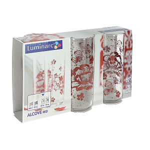 Набор стаканов  FH Alcove Red Luminarc, 300мл, 3 шт. 000000000001077646