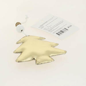 Новогоднее подвесное украшение Блестящая золотистая елка из полиуретана 8x1,5x9см 81430 000000000001201833