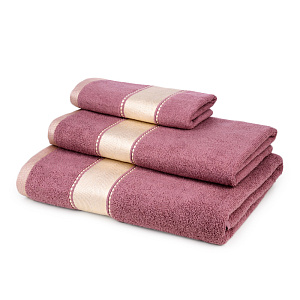 Полотенце махровое 100х150см LUCKY атласный бордюр темно-розовый хлопок 100% 000000000001212580
