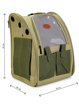 Переноска-рюкзак сетка с карманами для животных 42х30х28см микс полиэстер 000000000001229100