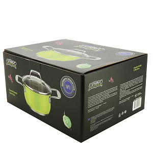 Кастрюля 1,6л ESPRADO Verde стеклянная крышка нержавеющая сталь 000000000001159911