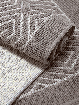 Коврик универсальный 80x150см LUCKY РОМБЫ коричнево-серый хлопок 100% 000000000001187174