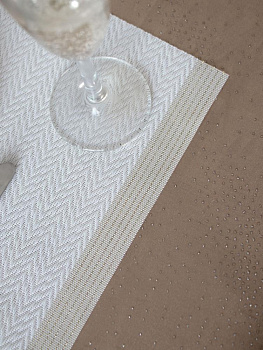 Салфетка сервировочная 30x45см LUCKY праздничная белый/золото 70%ПВХ/30%полиэстер 000000000001194078