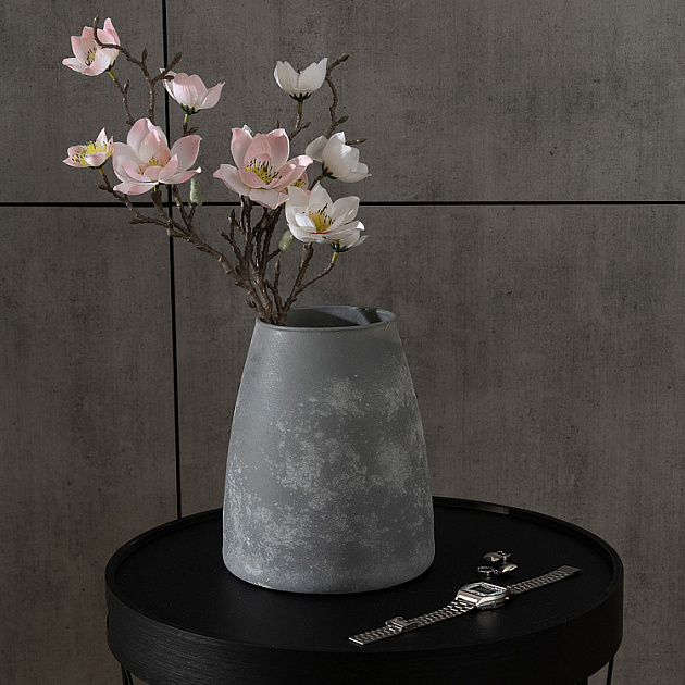 Ваза декоративная 17x17x20см DE'NASTIA Египет конус перламутровый серый стекло 000000000001224998