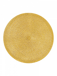Салфетка сервировочная 38см LUCKY круглая блестящая золото полиэстер 000000000001208020
