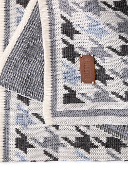 Плед 150x200см DE'NASTIA Гусиные лапки голубой/серый/молочный акрил 000000000001212170