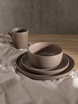 Салатник 15,2см/750мл DE'NASTIA Графит бежевый матовая керамика 000000000001227038