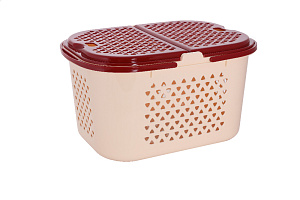Корзина для продуктов и вещей 23л пластик бежевый/рубин А0426 000000000001197380