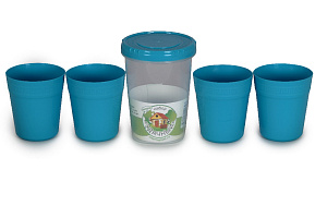 Набор уДачный 4 персоны пластик голубой П1423 000000000001197366