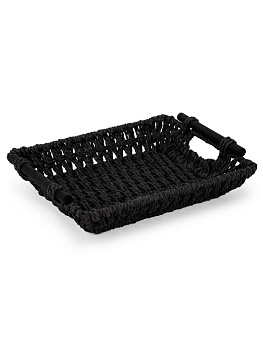 Корзина плетеная универсальная 31х25см полиэтилен/железо/древесина 000000000001229445