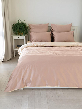 Пододеяльник 175x210см DE'NASTIA NEW сатин 2х-сторонний молочный/бежевый хлопок 000000000001215771