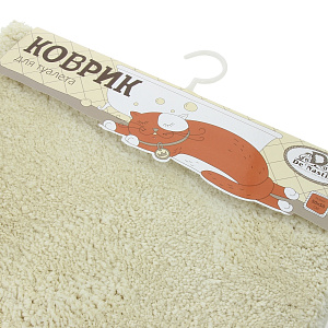 Коврик для туалета DE'NASTIA 50х50см молочный микрофибра M000022 000000000001107547