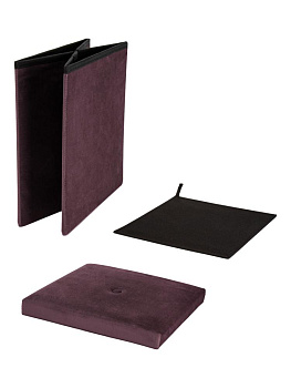 Пуфик складной 38х38х38см куб брусничный велюр 000000000001226414