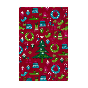 Клеенка столовая 180х130см елка красный PEVA/фланель 000000000001223771