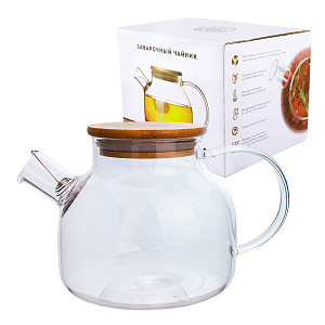 Чайник заварочный 900мл ND PLAY с бамбуковой крышкой стекло 000000000001212257