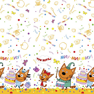 Скатерть 1шт 120х180см Дон Баллон Три Кота полиэтелен 000000000001211895