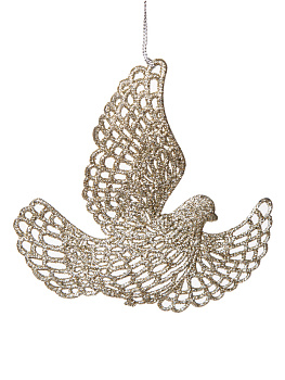 Декоративное украшение 11,5х12х0,2см ФЕНИКС-ПРЕЗЕНТ Голубка золото полиэтилен 000000000001179902