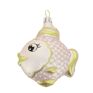 Декоративное украшение Рыбка 8см БИРЮСИНКА розовый стекло 000000000001207665