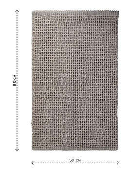 Коврик для ванной 50х80см LUCKY Wicker противоскользящий темно-серый хлопок/полиэстер 000000000001225649