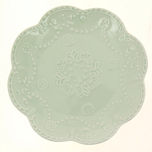 Тарелка десертная 20см КОРАЛЛ Бабочка светло-зеленая HD-010G 000000000001181051