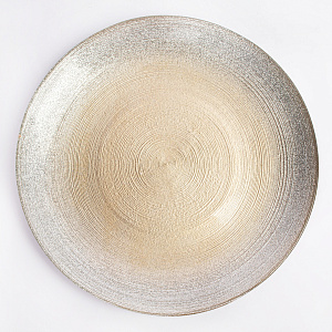 Тарелка обеденная 26см GLASSCOM перламутр/серебро champagne стекло 000000000001213211
