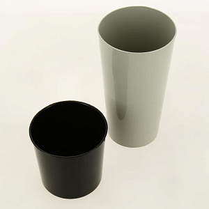 Кашпо для цветов 3л h260мм D140мм GARDENPLAST КАМЕЛИЯ со вставкой светло-серый пластик 000000000001207375