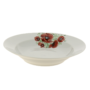Тарелка фарфор суповая 240 мм супадкий край Маки,069542 000000000001193483