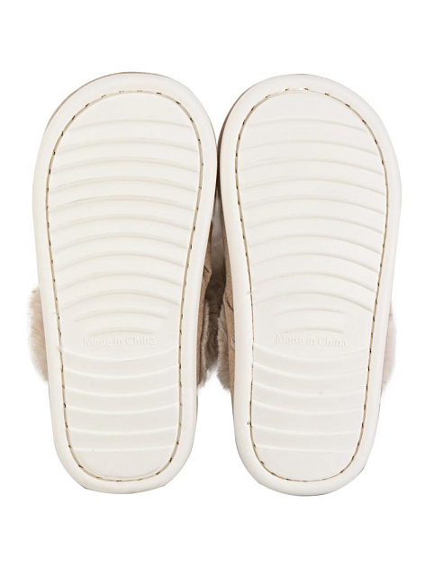 Тапочки домашние 36-37 женские угги бежевый полиэстер/ПВХ 000000000001228908