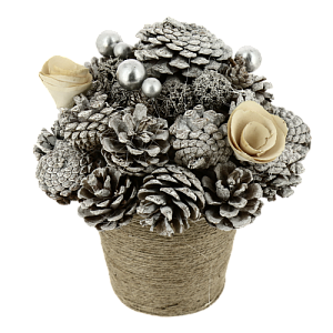 Новогоднее украшение цветок в горшке из шишек. Размер 18*18*18смСрок годности: не ограниченАрт.Mdr-D19-071 000000000001202659