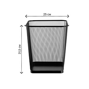 Корзина для бумаг 9л FORA квадрат в ассотрименте металл 000000000001222619