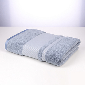 Полотенце 70х130см Dina Me бордюр репс серо-голубое 100% хлопок 000000000001208719