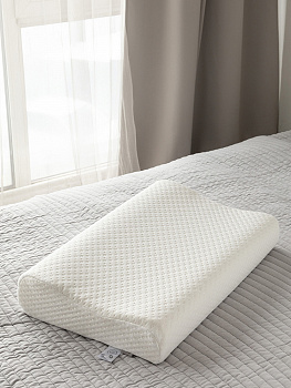 Подушка анатомическая 60x40x12/10см DE'NASTIA Dream мемори с валиком белый полиэстер/пенополиуретан 000000000001226889