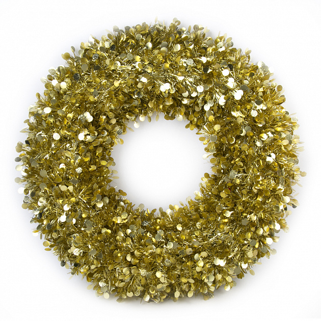 Новогодний венок Золотые круги из полиэтилена / 24см арт.78821 000000000001191219