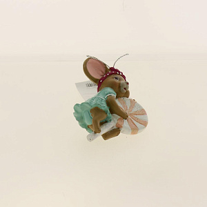 Новогоднее подвесное украшение Мышонок-Сластёна из полирезины / 9х6х3см арт.80078 000000000001191346