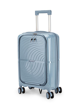 Чемодан на колесах S (36х22х55см) абстракция с дополнительным отделом серо-голубой PP 000000000001226564