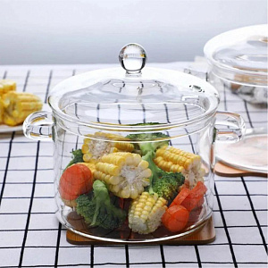 Кастрюля 1,4л 15х21х16см боросиликатное стекло 000000000001213788