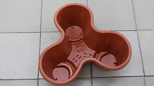 Кашпо многоярусное D53см H20см 14л Коричневый (терракот) пластик 000000000001194510