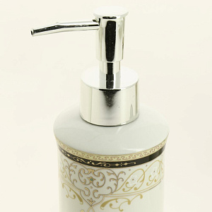 Набор для ванной 4 предмета ДОЛЯНА Золотая роскошь дозатор мыльница 2 стакана керамика пластик 000000000001209741