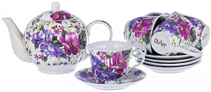 Набор чайный (13) 6 чашек 250мл+6 блюдец+чайник 1000мл, подар.уп ,CM-F13-SGB-034 000000000001170032