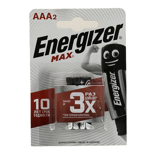 Батарейка ENERGIZER MAX ALKALINE AAA 2шт E92 щелочные E300157203 000000000001126202