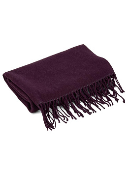 Палантин 70х180см однотон двусторонний темно-фиолетовый полиэстер 000000000001229228